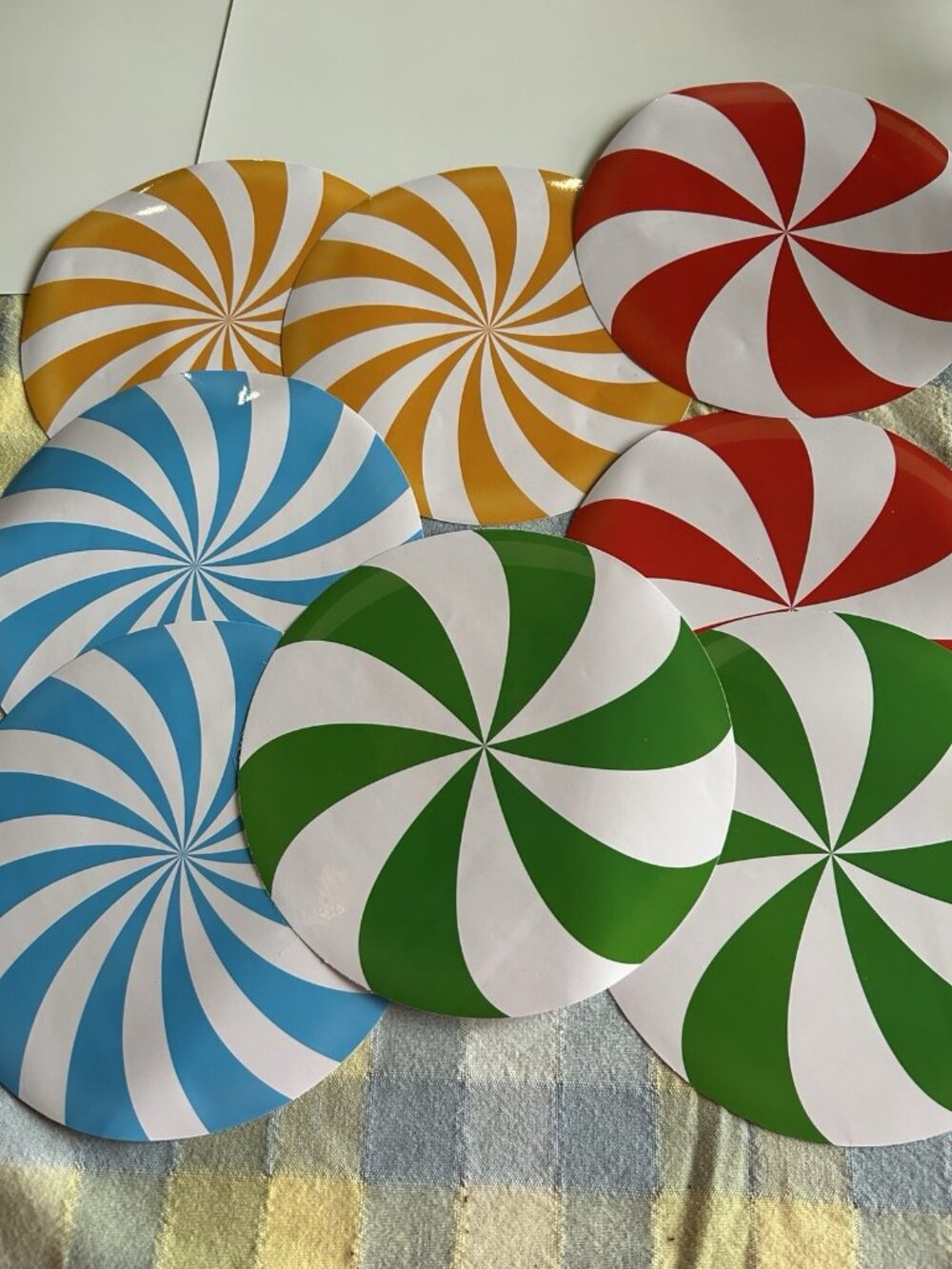 Large And Small Christmas Candy Stickers Lollipop Shape